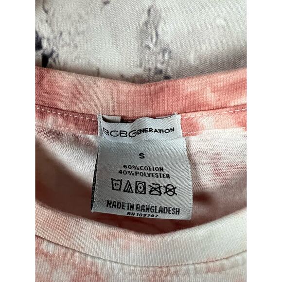 Bundle Lot 2 BCBGeneration Crop Tee T-shirts S/M bcbg small medium Tie dye - Picture 7 of 7